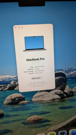 MacBook Pro 16" (2021) • M1 Max • 32GB RAM • 1TB