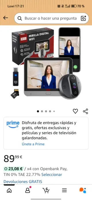 ICODI Mirilla Digital Cámara Puerta 4.3