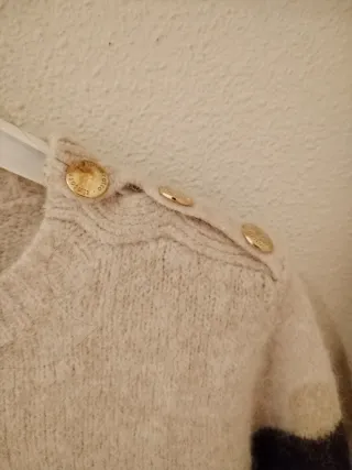 Jersey Tintoretto rayas beige y negro Talla S