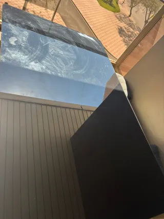 Mesa cristal negro interior/exterior 150x90