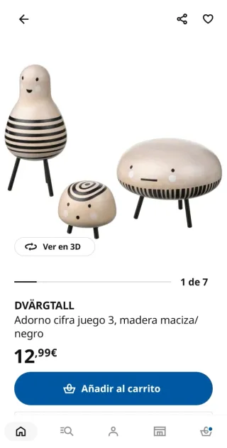 Set 3 Figuras Decorativas Madera IKEA