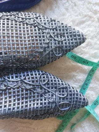 Lote 2 pares sapatos verão azul e prata