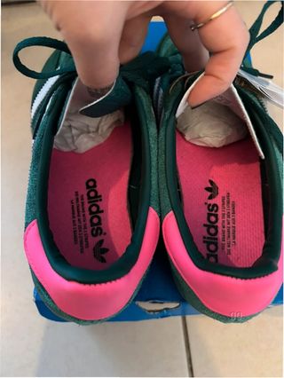 Adidas Gazelle Indoor Verde/Rosa Talla 39