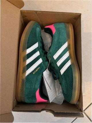 Adidas Gazelle Indoor Verde/Rosa Talla 39