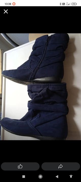 Botines de ante azul