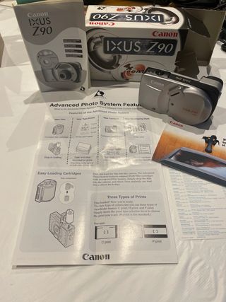 Cámara Canon IXUS Z90 Analógica APS) Caja y Manual