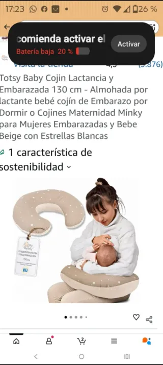 Cojín de lactancia y embarazo beige
