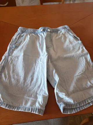 Pantalón corto efecto vaquero T.13/14