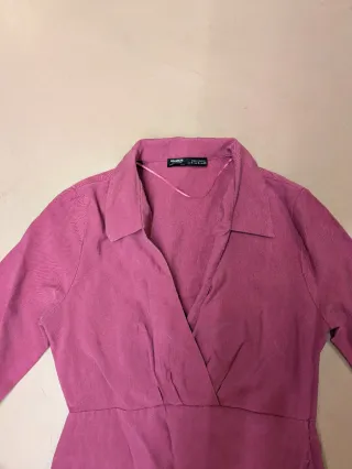 Vestido rosa manga larga Pull & Bear