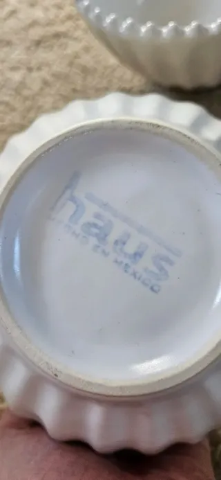 Juego de 4 cuencos blancos de cerámica