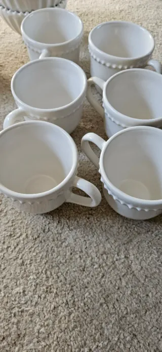 Juego de 4 cuencos blancos de cerámica