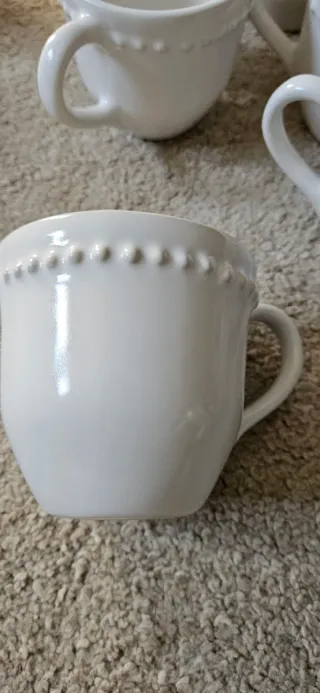 Juego de 4 cuencos blancos de cerámica