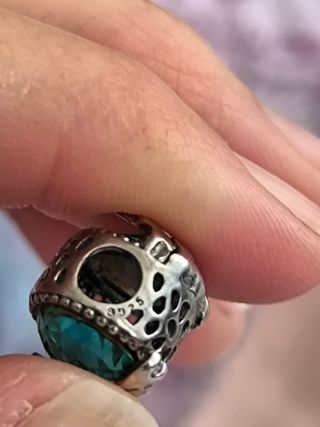Charm Sirena Plata y Cristal Azul