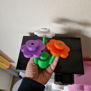 Ramillete Flores LEGO Naranja-Morado-Blanco