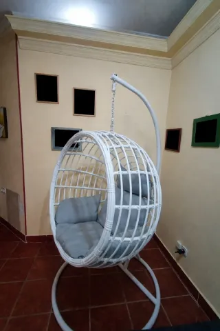 Silla colgante huevo PREMIUM con soporte (interior