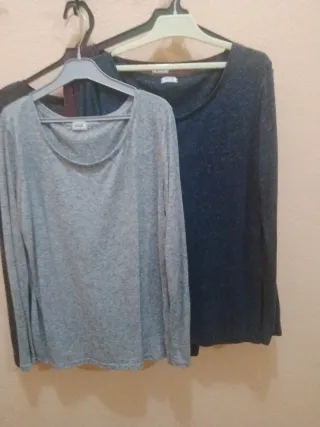 Lote de 4 camisetas de mujer de manga larga finas