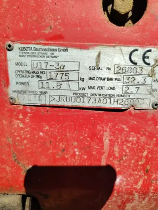 Mini excavadora Kubota U17-3