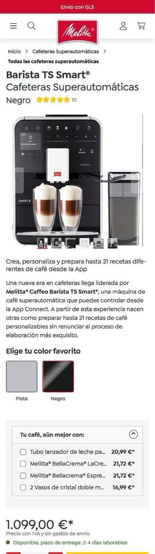 Cafetera Melitta Barista TS (Gama Alta)