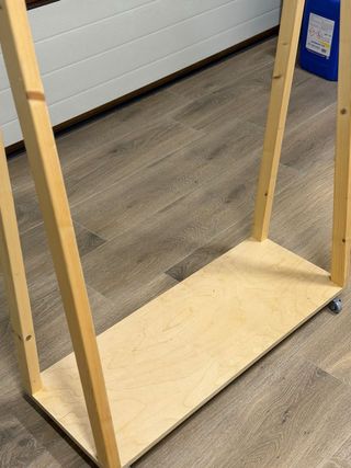 Burro artesano pino y chapa marina y ruedas freno