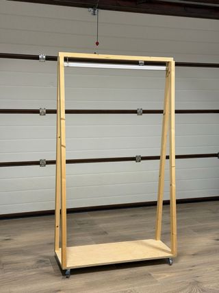 Burro artesano pino y chapa marina y ruedas freno