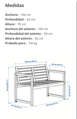 Banco de madera exterior Ikea