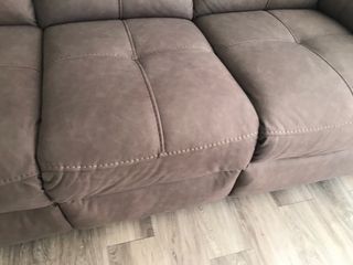 Sofá de piel sintética marrón se estiran 2 asiento