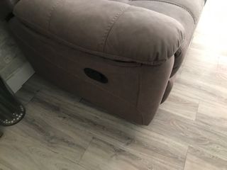 Sofá de piel sintética marrón se estiran 2 asiento