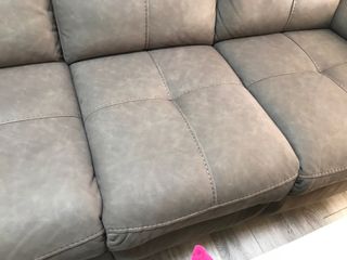 Sofá de piel sintética marrón se estiran 2 asiento