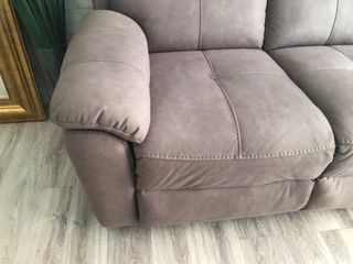 Sofá de piel sintética marrón se estiran 2 asiento