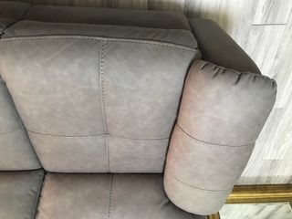 Sofá de piel sintética marrón se estiran 2 asiento