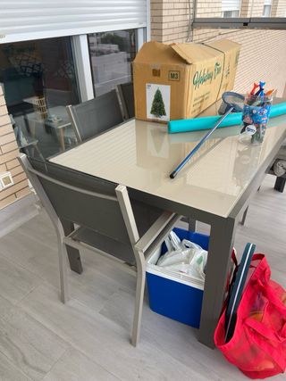 Conjunto mesa y 6 sillas terraza