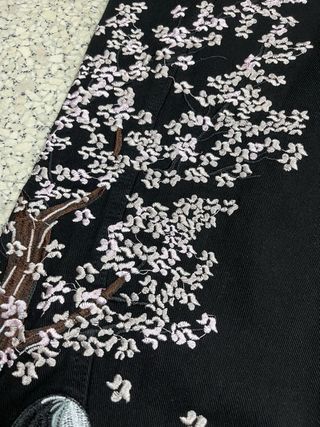 Jeans Y2k neri ricamati taglia M