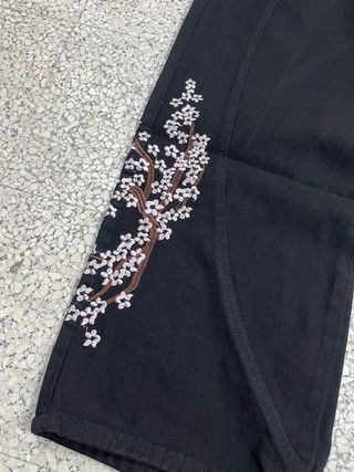 Jeans Y2k neri ricamati taglia M