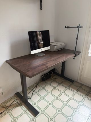 Escritorio regulable eleva pro de madera roble