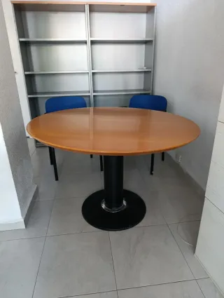 Mesa redonda madera y metal