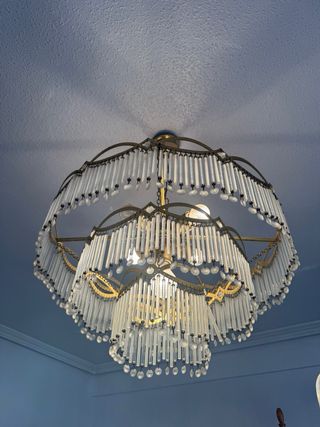 Lámpara de salón de cristal y metal