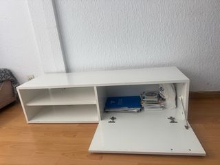 Mueble TV blanco con almacenaje