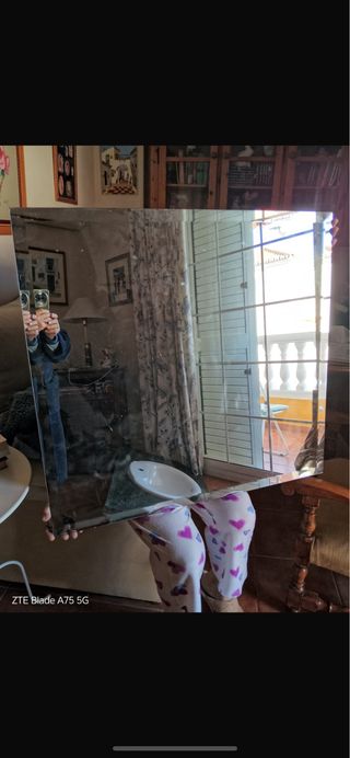 Espejo decorativo plateado