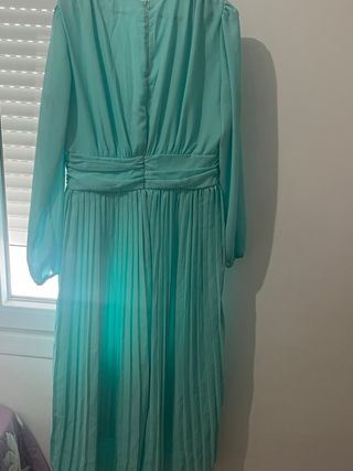 Vestido midi verde azulado