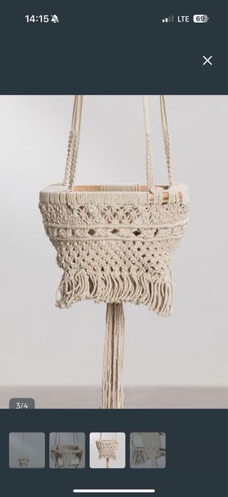 Cesta colgante macramé