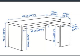 Escritorio Malm y Silla Oficina Roja