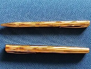 Pluma y boli Waterman chapado oro 18K
