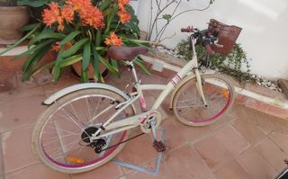 Bicicleta B'Twin Poply 500 24 Beige/Rosa