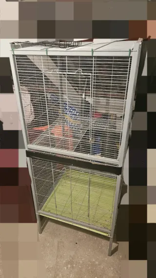 Jaula para pájaros de 2 niveles