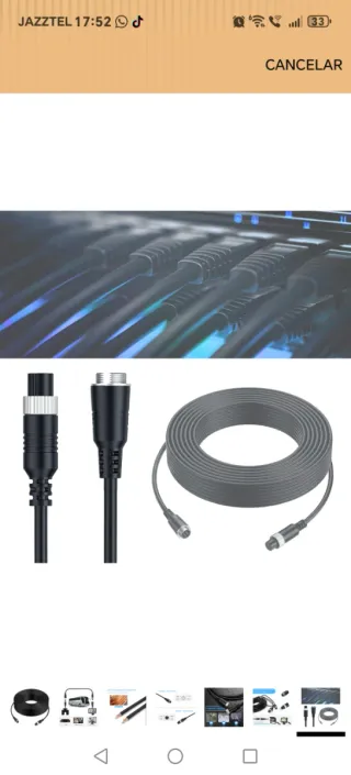 Cable de Extensión 4 Pines Aviación Impermeable