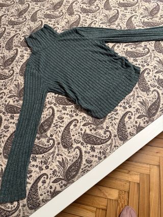 Jersey Cuello Cisne Verde Jaspeado Fino
