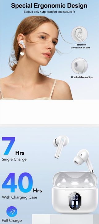 Auriculares Bluetooth Inalámbricos Blanco Nuevo