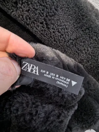 Zara Chaquetón Reversible Oversize Negro