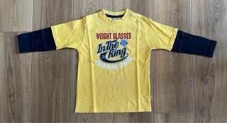 Maglia maniche lunghe gialla bambino 100% cotone