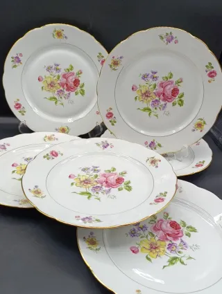 Set di 6 Piatti Piatti in Porcellana Francese CNP